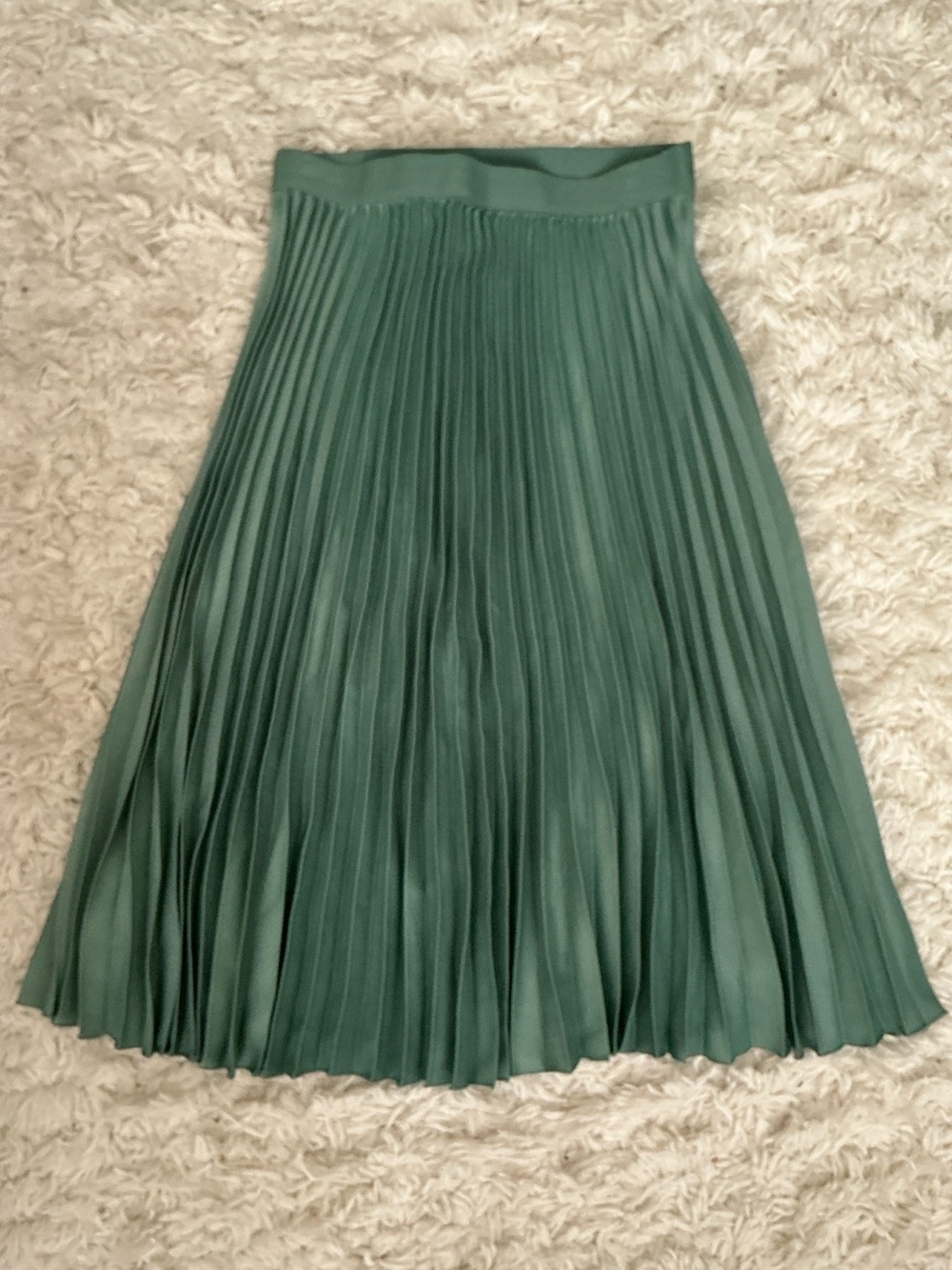 HM Aqua Green Pleated Midi Skirt